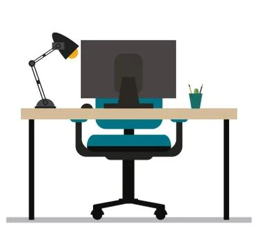 Work time design. Office icon. Colorful illustration 库存插图