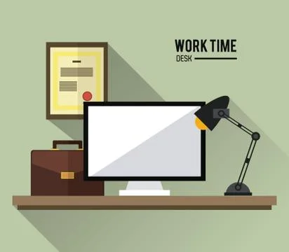 Work time design. Office icon. Colorful illustration Stockillustratie