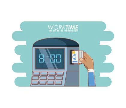 Work time elements icons Stock Illustration