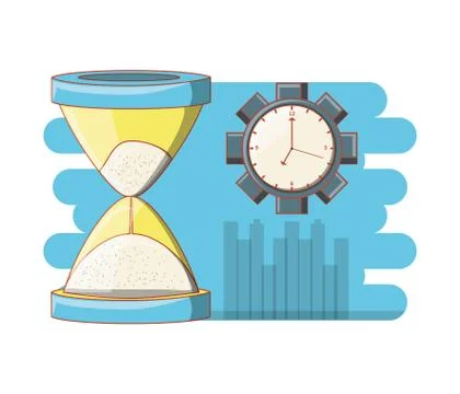 Work time elements icons Stock Illustration