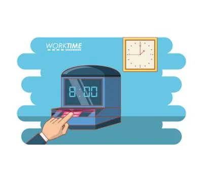 Work time elements icons Stock Illustration