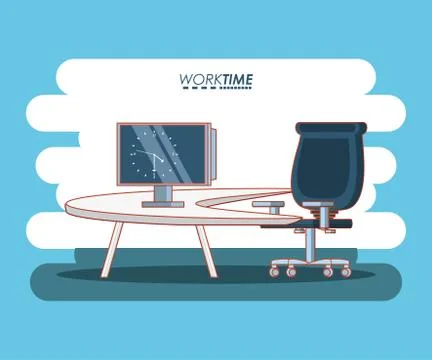 Work time elements icons Stock Illustration