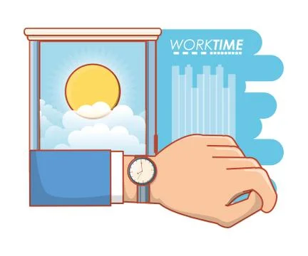 Work time elements icons Stock Illustration