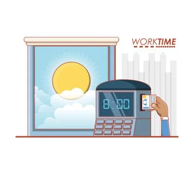 Work time elements icons Stock Illustration