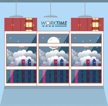 Work time elements icons Stock Illustration