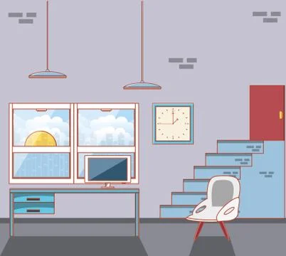 Work time elements icons Stock Illustration