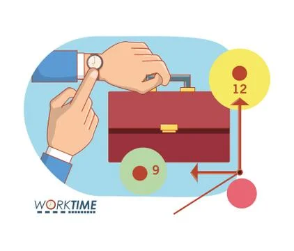 Work time elements icons Stock Illustration