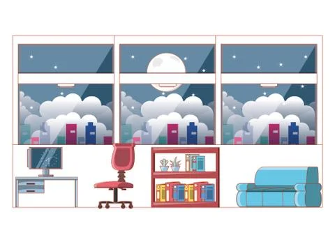 Work time elements icons Stock Illustration