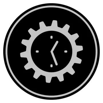 Work Time Gear Black Coin Stock-Illustration