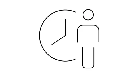 Work Time Management - Animated Productivity and Efficiency Icon Stock Footage 302296123