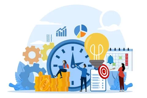 Work time management concept. Time management planning. Stock Illustration