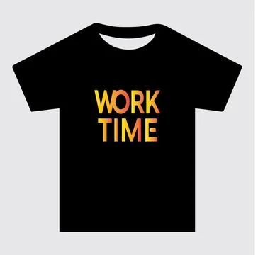Work time simple text t-shirt design Stock Illustration