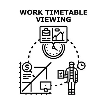 Work timetable viewing planning schedule management Stock-Illustration