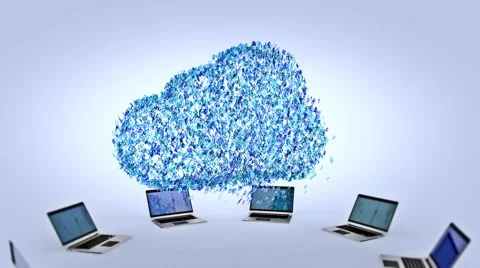 Work together! Clever and smart. Cloud computing in an efficent way Stock Footage