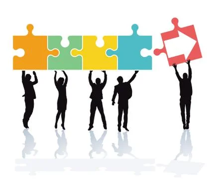 Work together in the company Stock Illustration