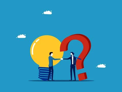Work together to solve problems. business people shaking hands in front of li イラスト素材