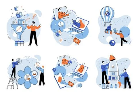 Work together. Success is attainable through teamwork and collaboration Illustrazione stock