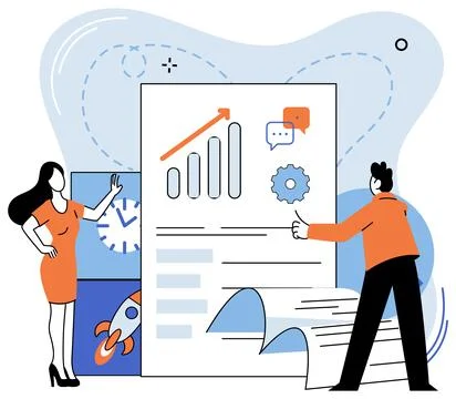 Work together. Successful teamwork is key to achieving business success Stock Illustration