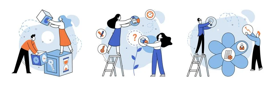 Work together. The work together metaphor emphasizes power unity and shared.. 스톡 일러스트