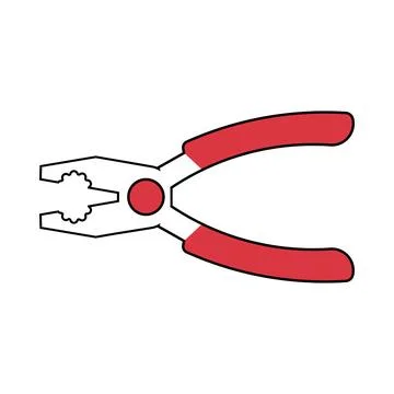 Work tool, electric tool, cutting tool, pliers icon Stock Illustration