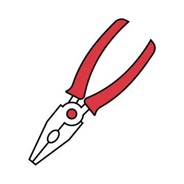 Work tool, electric tool, cutting tool, pliers icon Stock Illustration