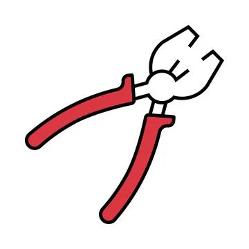Work tool, electric tool, cutting tool, pliers icon Stock Illustration