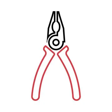 Work tool, electric tool, cutting tool, pliers icon Stock Illustration