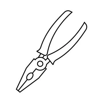 Work tool, electric tool, cutting tool, pliers icon Stock Illustration