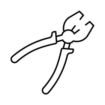 Work tool, electric tool, cutting tool, pliers icon Stock Illustration