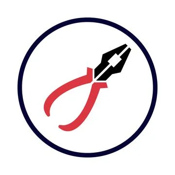 Work tool, electric tool, cutting tool, pliers icon Stock Illustration