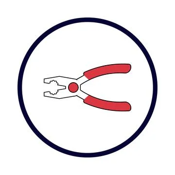 Work tool, electric tool, cutting tool, pliers icon Stock Illustration