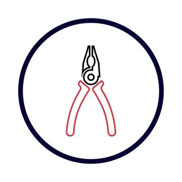 Work tool, electric tool, cutting tool, pliers icon Stock Illustration