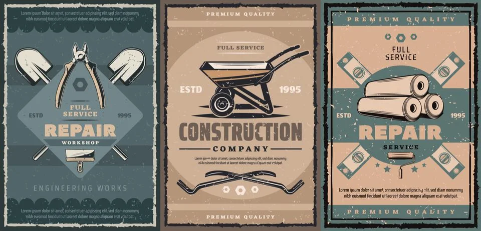 Work tools of construction and repair service Stock Illustration
