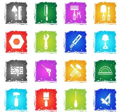 Work tools icon set Stock Illustration