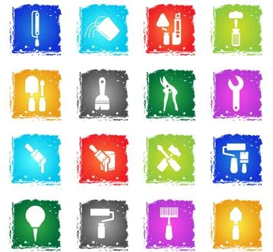 Work tools icon set Stock Illustration