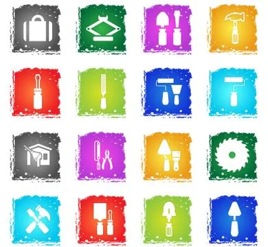 Work tools icon set Stock Illustration