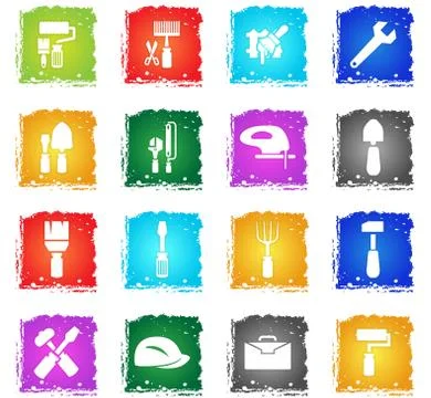 Work tools icon set Stock Illustration