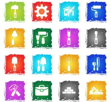 Work tools icon set Stock Illustration
