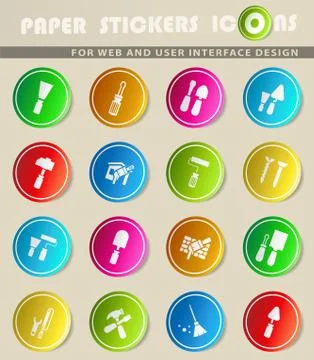 Work tools icon set Stock Illustration