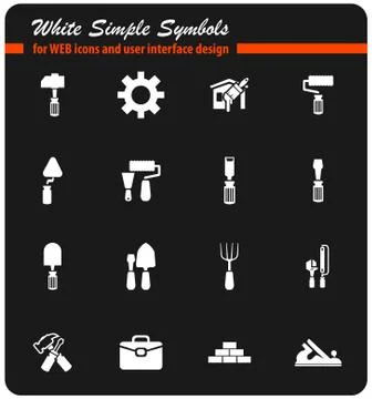 Work tools icon set Stock Illustration