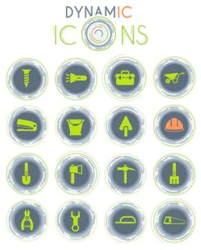 Work tools icon set Stock Illustration
