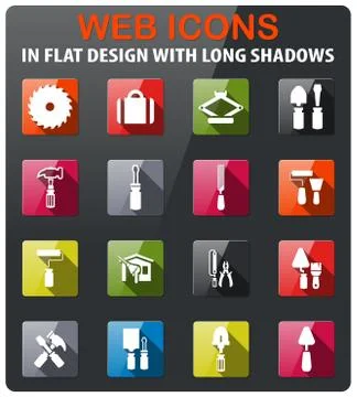 Work tools icons set Stock Illustration