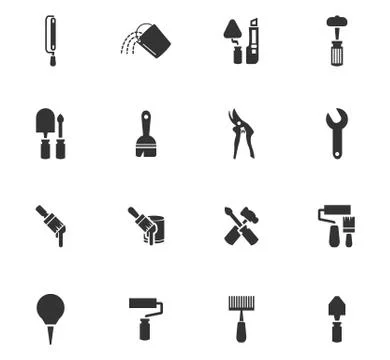 Work tools icons set Stock Illustration