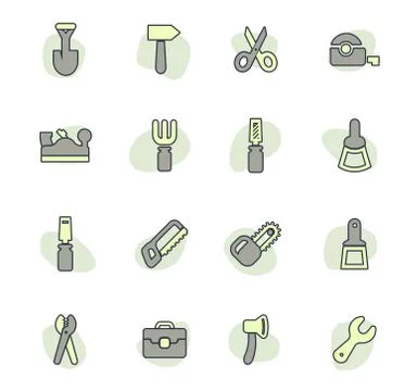 Work tools icons set Stock Illustration