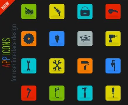 Work tools icons set Stock Illustration