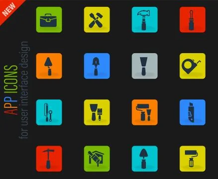 Work tools icons set Stock Illustration