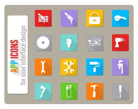 Work tools icons set Stock Illustration