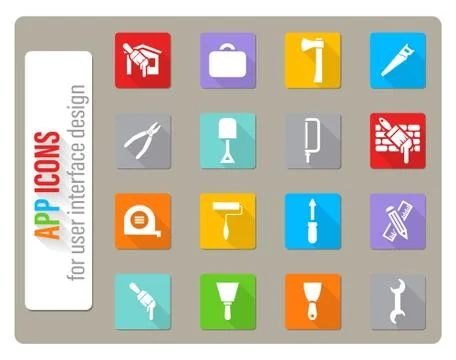 Work tools icons set Stock Illustration