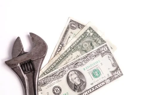 Work tools lying with Money Stock Photos
