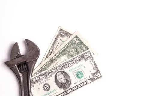 Work tools lying with Money Stock Photos